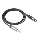 Mini XLR Female to 3.5mm TRS Stereo Male Plug Audio Adapter Cable for Camer