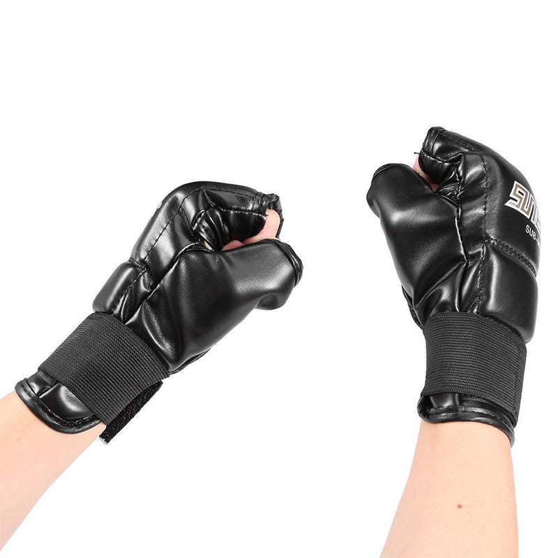 AFfeco Half Finger Gloves for MMA, Boxsport, PU Leather