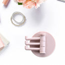Bathroom Wall Hanging Rotatable 3 Hooks Adhesive Bracket Holder (Pink) Newly