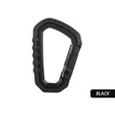 5pcs Outdoor Carabiner Molle Buckle Keychain Hook Camping D Buckle (Black)