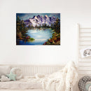 50x40cm Frameless Oil Paint By Numbers Snow Mountain Lake Paint Canvas Picture