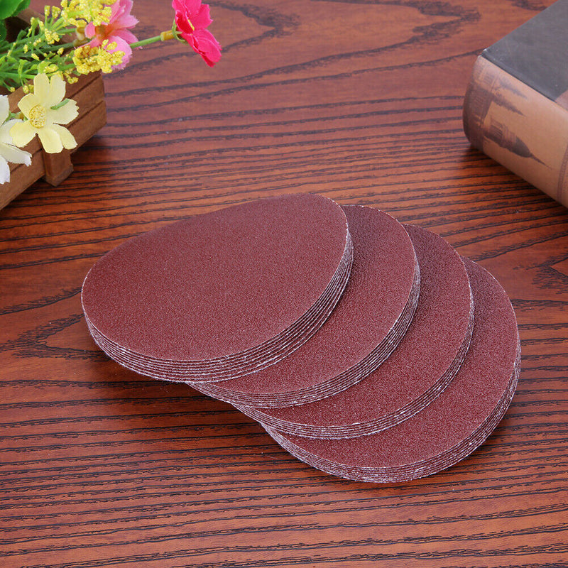 30pcs/set 4 Inch 100mm 80 Meshes Sand Sheets Round Self-adhesive Sand Paper