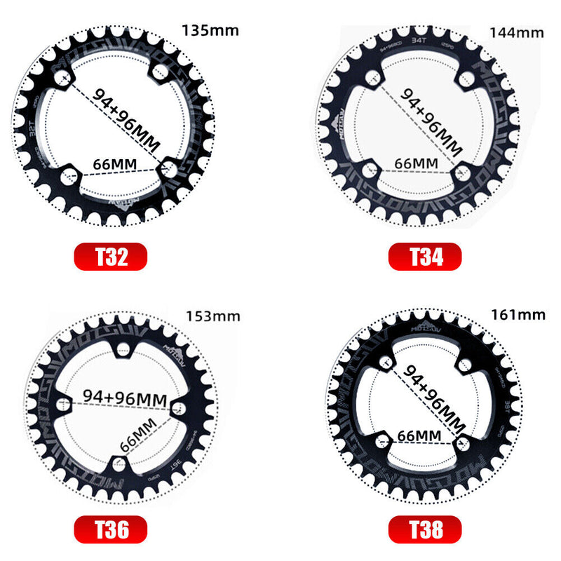 94+96BCD MTB Bicycle Crank Round Chainring Chain Wheel Crankset Plate (32T)