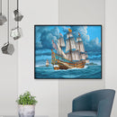 Full Round Diamond Painting Ship 5D DIY Pictures Rhinestone Drawing Wall Decor