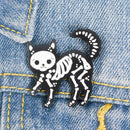 Jewelry Fashion Gothic Horror Brooches Accessories Black Cat Skeleton Pins