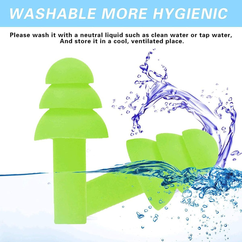 Washable Reusable Sleep Ear Plugs Ear Plugs Silicone Earplugs Waterproof Noise