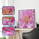5D DIY Special Shaped Diamond Painting Pink Peafowl Cross Stitch Embroidery