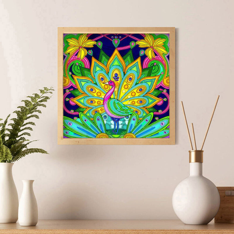 Part Drill Special Shaped DIY Colorful Peafowl Picture 5D Diamond Painting