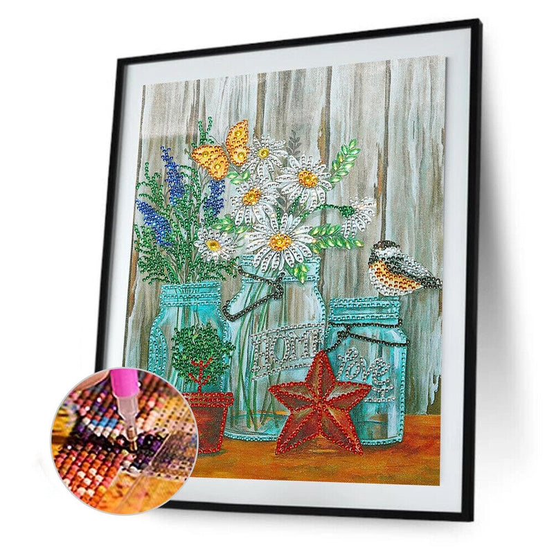Partial Special Shape Drill Drawing Picture Flower Diamond Painting Room Decor