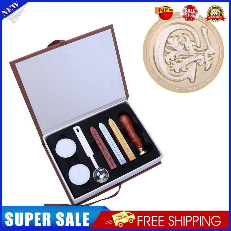 Ancient English Alphabet Letter Metal Seal Wax Stamps Sticks Candles Set (C