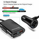 Black Four Ports Car Fast Charger USB Car Charger Quick Charge R2F1