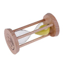 Wooden Sand Clock 3 Minutes Hourglass Sandglass Toothbrush Timer(Yellow)