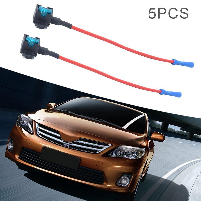 5pcs 15A Micro Car Fuse+ Add-a-Circuit Fuse Tap Adapter Mini Size Fuse Holder