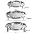 Set of 3 Stainless Steel Kitchen Steam Steaming Steamer Food Fish Rack Stand