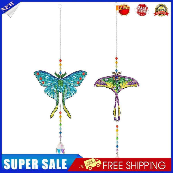 #A 2pcs Crystal Light Catcher DIY Diamond Mosaic Prisms Pendant Rainbow Chaser