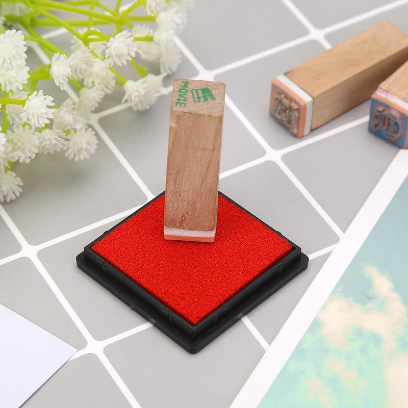 Fingerprint Square Stamp Inkpad for DIY Scrapbook Card Making Craft (Red) Newly