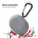 For Redmi AirDots 3 Pro Silicone Protective Case Cover with Keychain (Grey)
