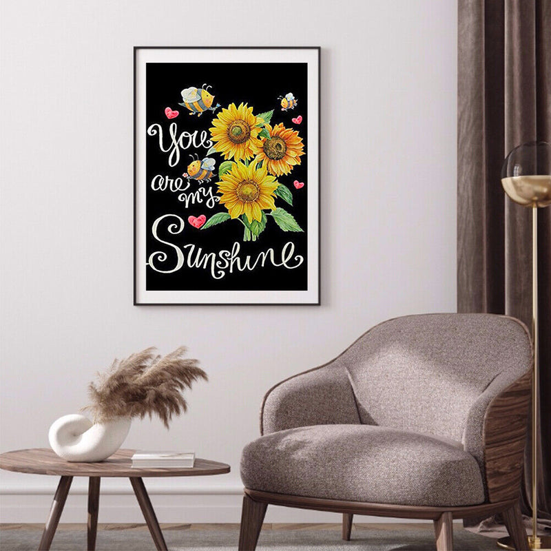 DIY Paint By Number Kit Sunflower No Frame for Home Hanging Art Decoration