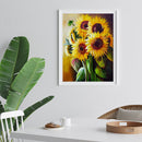 Painting By Numbers Kit DIY Sun Flowers Hand Painted Canvas Oil Art Picture