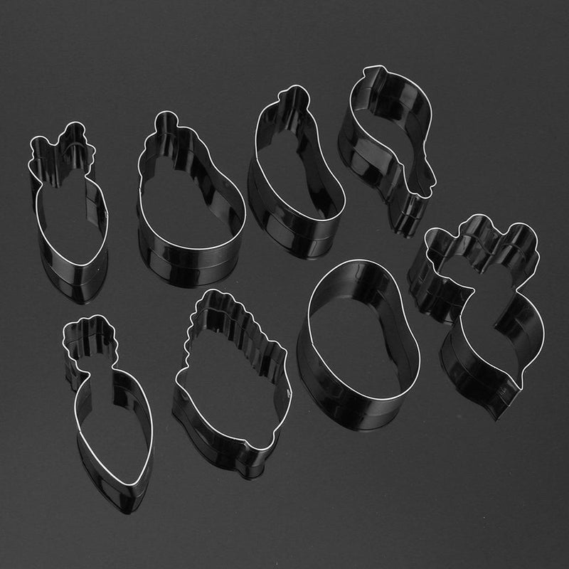 12pcs/Set Reusable Vegetable Stainless Steel Mold Cake Biscuit Baking Mould