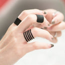 Women Jewelry Gothic Punk Black Stack Plain Above Knuckle Ring Set Band Midi