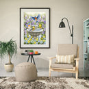 5D DIY Full Drill Diamond Painting Discussion Birds Embroidery Craft Needlework