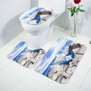 3pcs/set Non Slip Water Absorb Floor Rugs Carpet Bath Mats Bathroom Decor(C
