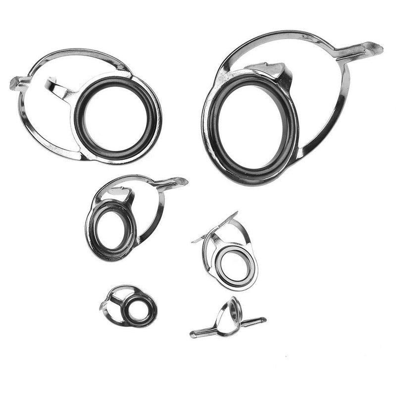 75pcs/Set High Carbon Fishing Rod Guides Ceramic Black Steel Ring Surf Casting A