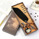 Calligraphy Feather Dip Pen Writing Ink Quill Fountain Pen Set (Black)