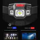 LED Mini Headlamp Outdoor Portable Wave Sensor Headlight Head Torch Flashlight