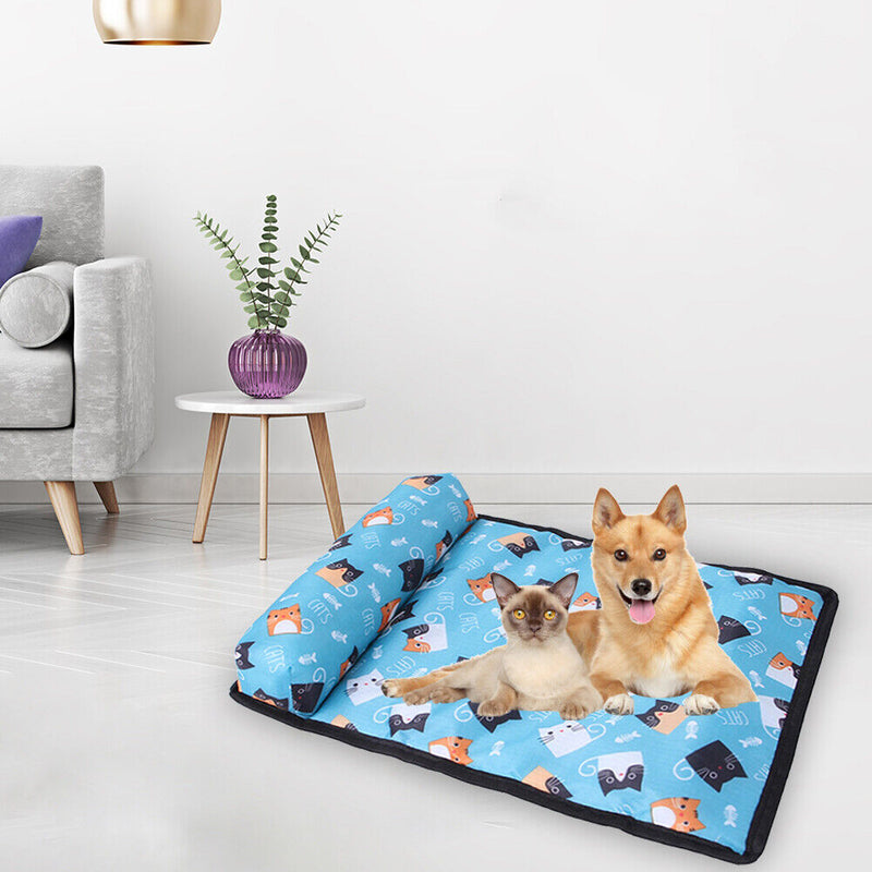 Dog Mat Cooling Summer Ice Pad Cats Sleeping Cushion Pet Kennel (Kitten M)