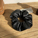 PU Leather Elastic Scrunchies Lady Hairband Rope Ponytail Holder Loop Headdre