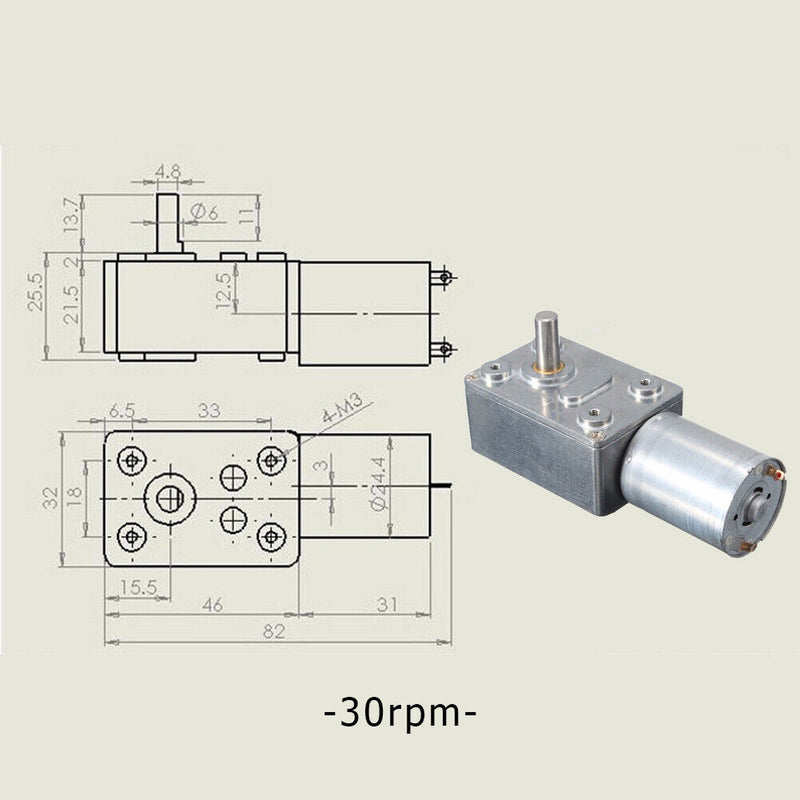 #A DC 6V Worm Gear Motor Stainless Steel Electric Motor Self Lock Gearmotors