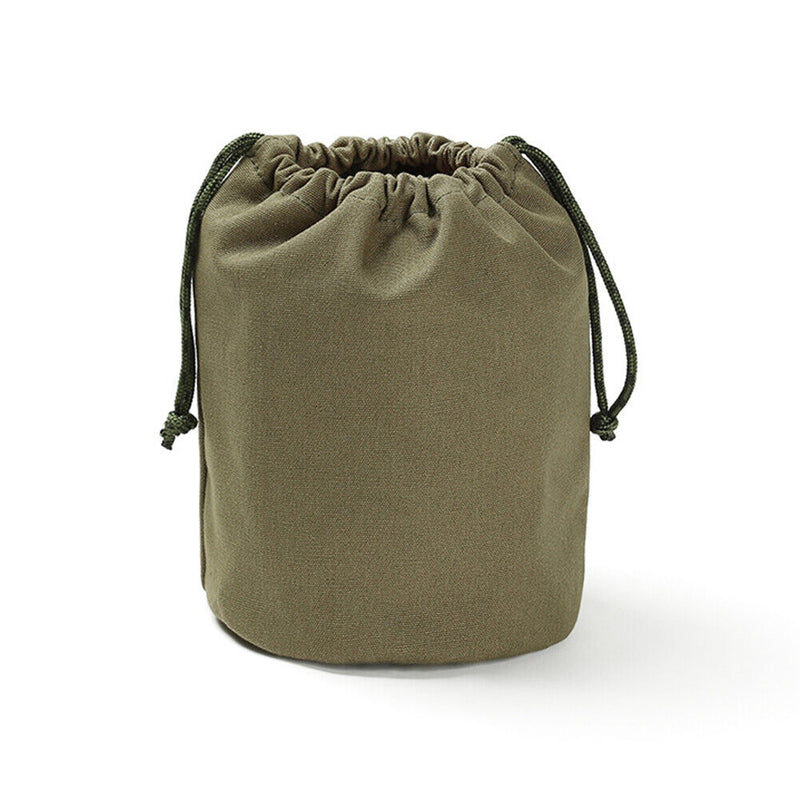 Fine Work Drawstring Bag Army Green Canvas Storage Bag For