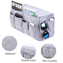 Armchair Caddy Non Slip Sofa Armrest Organizer with 14 Pockets (Grey)