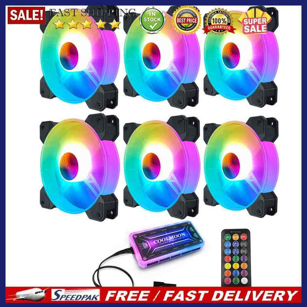COOLMOON 120mm Chassis RGB Cooling Fan Gorgeous Lighting Quiet Radiator Heatsink