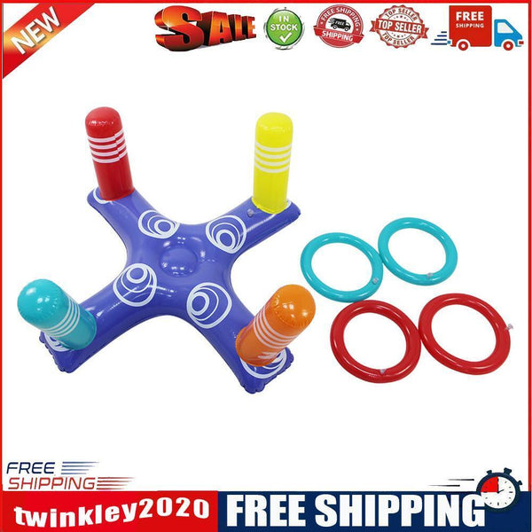 Inflatable Cross Ring Water Game Float Swim Pool Play Toys with 4 Circles