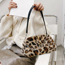 Portable Women Animal Underarm Bag Street Plush Top-handle Money Purse Clutches