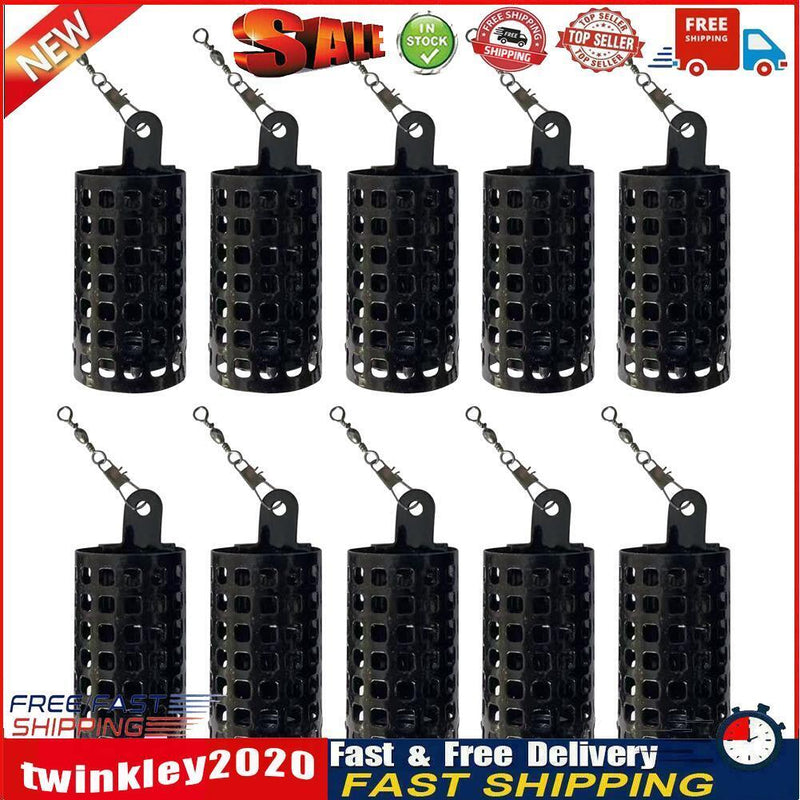 10pcs Fishing Bait Feeder Cages Holder Metal Lure Container Basket (30g) Newly