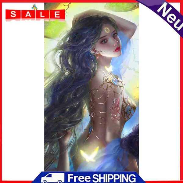 Mosaic Kit Artwork Round Painting Full Fairy Girl Drill DIY 5D Diamond Drawing