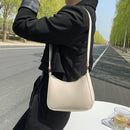 Retro Solid Color PU Leather Shoulder Underarm Bag Casual Women Hobos Handbags
