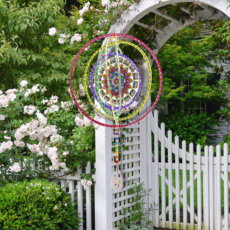 DIY Diamond Painting Double-sided Hanging Rotatable Wind Chime (GSP202) Newly