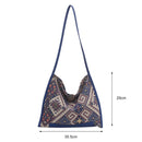 Yunnan Ethnic Style Woven Portable Shoulder Bags Canvas Handbags (Blue)