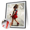 Red Skirt Girl Paint By Numbers Kit DIY Frameless Picture On Canvas (S438)