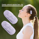 2pcs Plush BB Hair Clips Barrettes Girls Candy Color Hairpin (Light Purple)