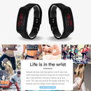 LED Silicone Bracelet Digital Children Men Women Sport Wrist Watch (Black) Newly