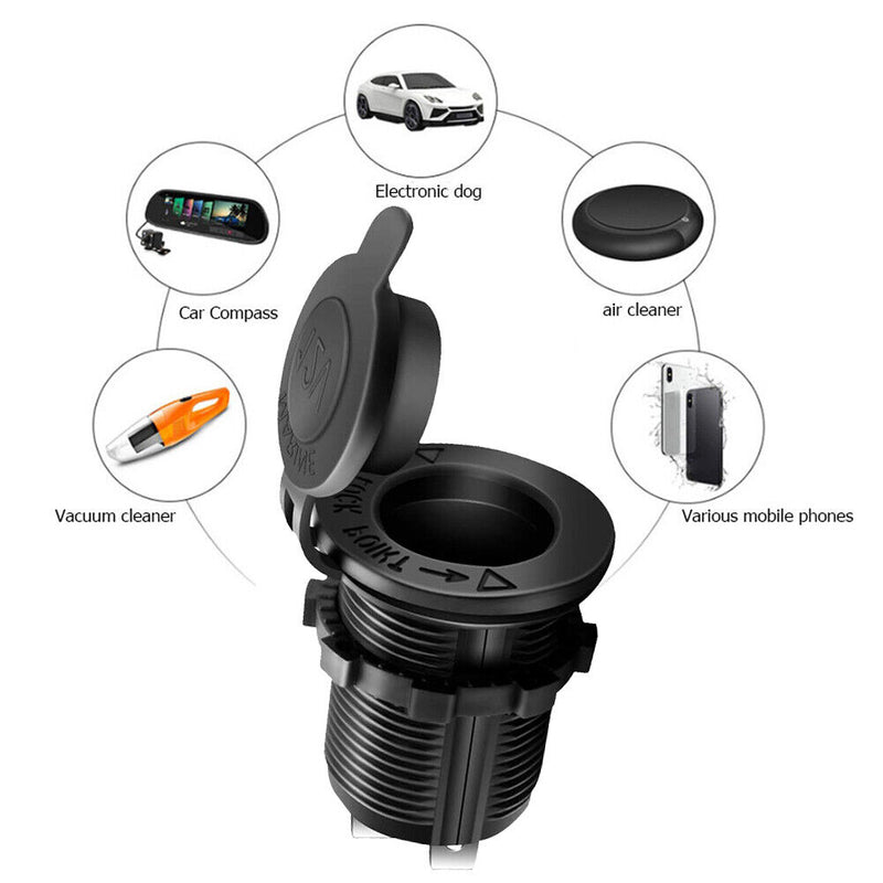 12V Cigarette Lighter Socket Power Outlet with Wire DIY Kit for Car Marine Boat