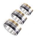 Biker Calendar Titanium Steel Rotatable Roman Numerals Rings Punk 3 Part