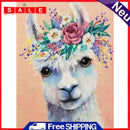 5D DIY Full Round Drill Diamond Painting Wreath Alpaca Mosaic Rhinestone Drawing