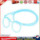 Flexible Soft Plastic Glasses Straw Kids Party Unique Drinking Tube (Blue) Newly